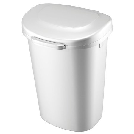 RUBBERMAID 13 gal White Plastic Touch Top Wastebasket 1843025